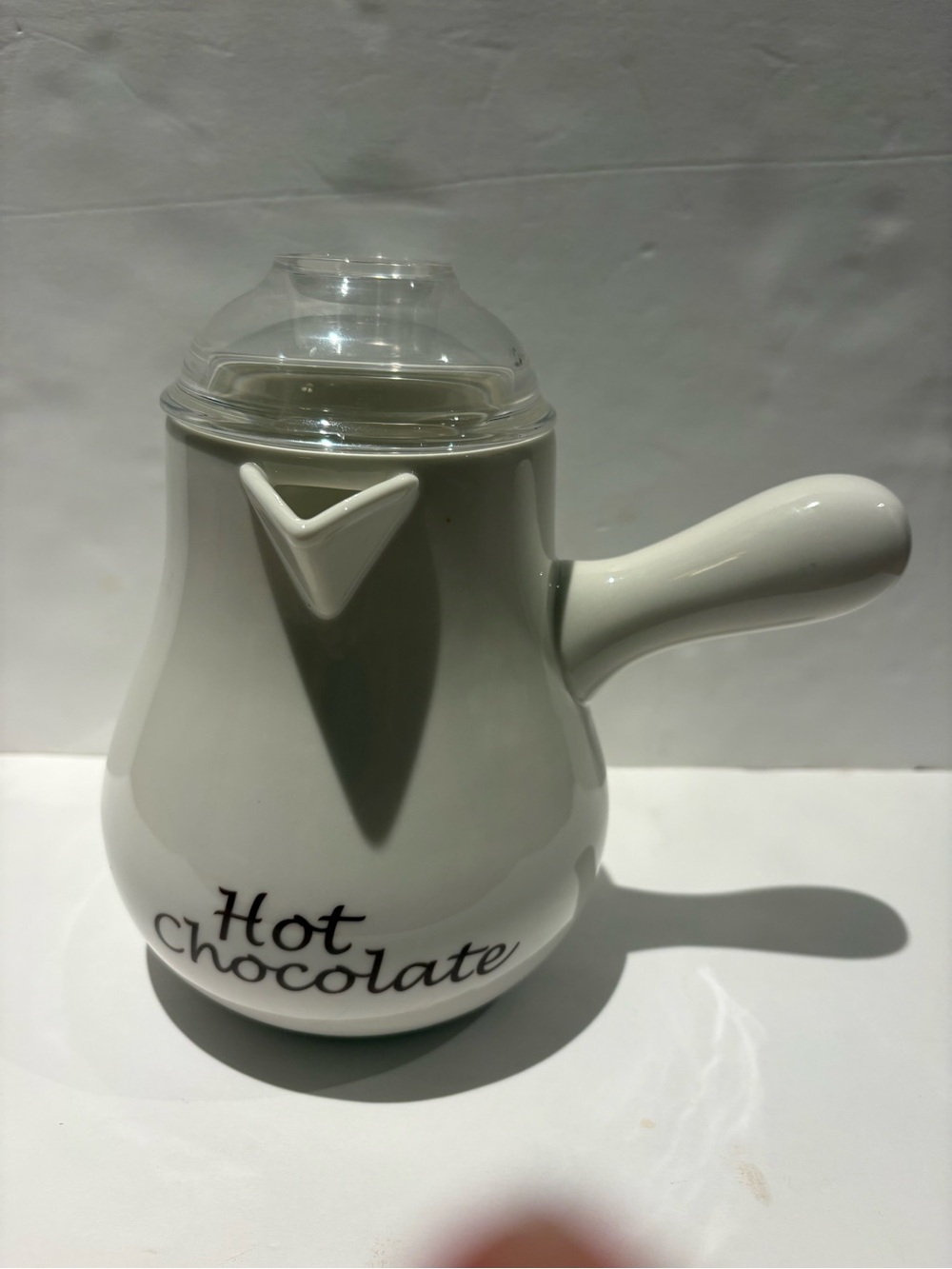 Williams Sonoma White Ceramic Hot Chocolate Pot with Handle